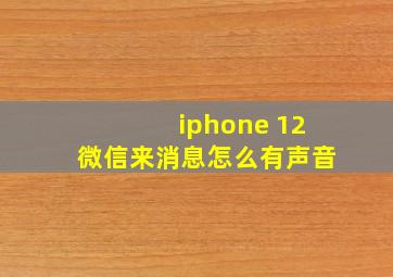 iphone 12微信来消息怎么有声音